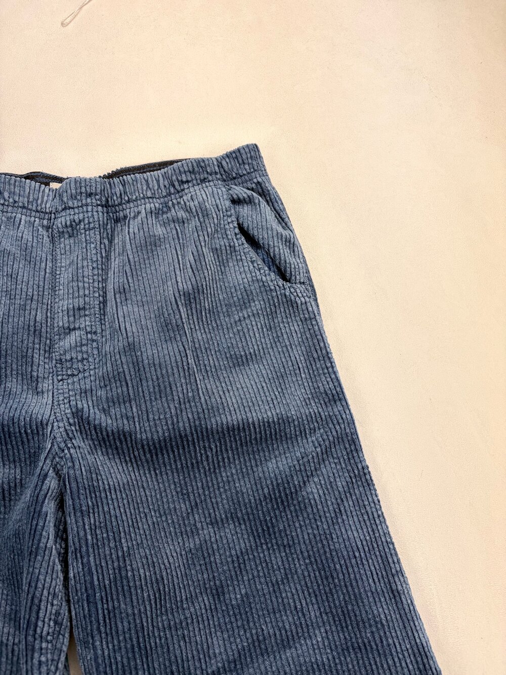 Pilcro Wide Leg Corduroy Flare Pants Blue Size M Elastic Waist OB2339307 - Picture 7 of 13
